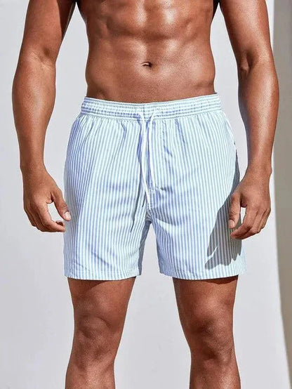Men’s Swim Shorts – Quick-Dry Fabric – Relaxed Fit – Elastic Waist with Drawstring