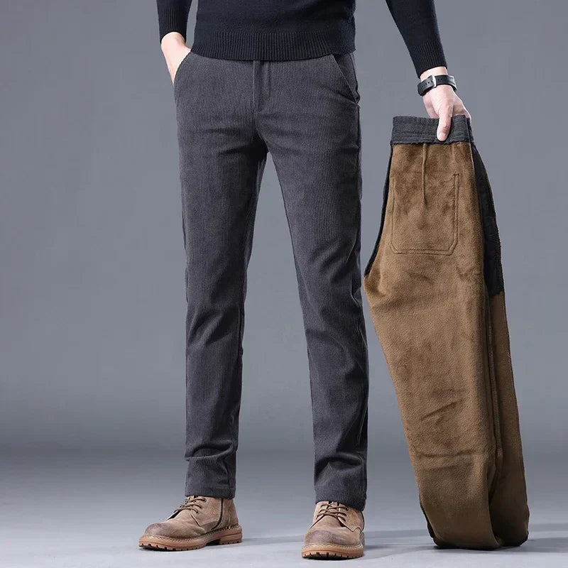 Theodore Fleece-Lined Ribbed Pants | Pockets Pants