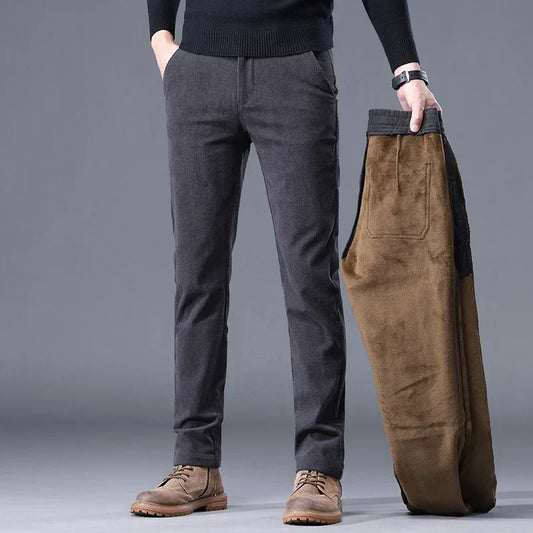 Theodore Fleece-Lined Ribbed Pants | Pockets Pants