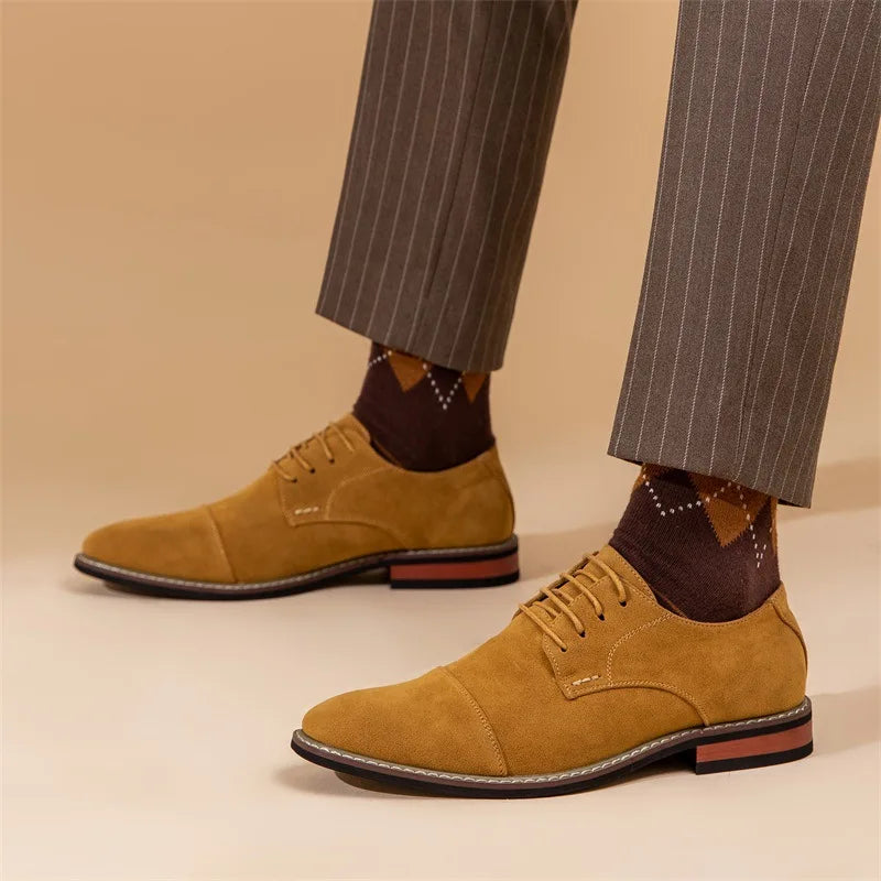 Men’s Oxford Shoes – Sleek Cap Toe – Closed Lacing – Formal Structured Fit