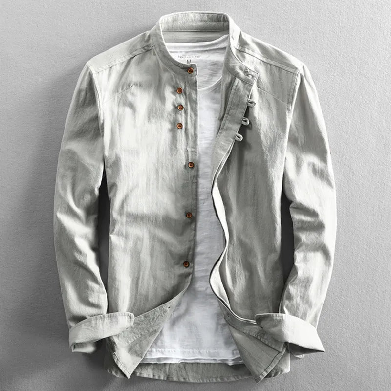 Men’s Dress Shirt – Slim Fit – Stand-Up Collar – Long Sleeve Button-Down