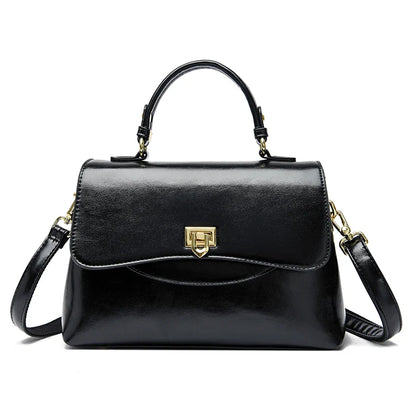 Isabella Structured Satchel Bag | Top Handle Flap Closure Satchel Bag