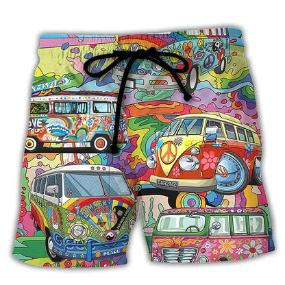 Men’s Swim Shorts – Regular Fit – Quick Dry – Adjustable Waist – Boho Print