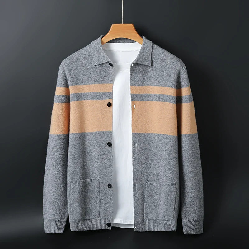 Oliver Regular Fit Cardigan | Striped Button Front Cardigan