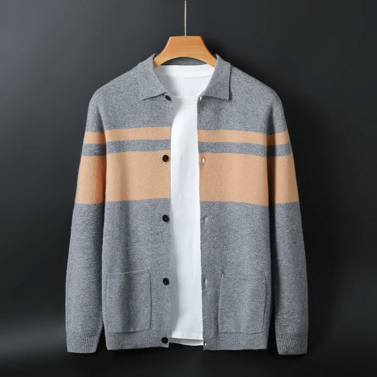 Oliver Regular Fit Cardigan | Striped Button Front Cardigan