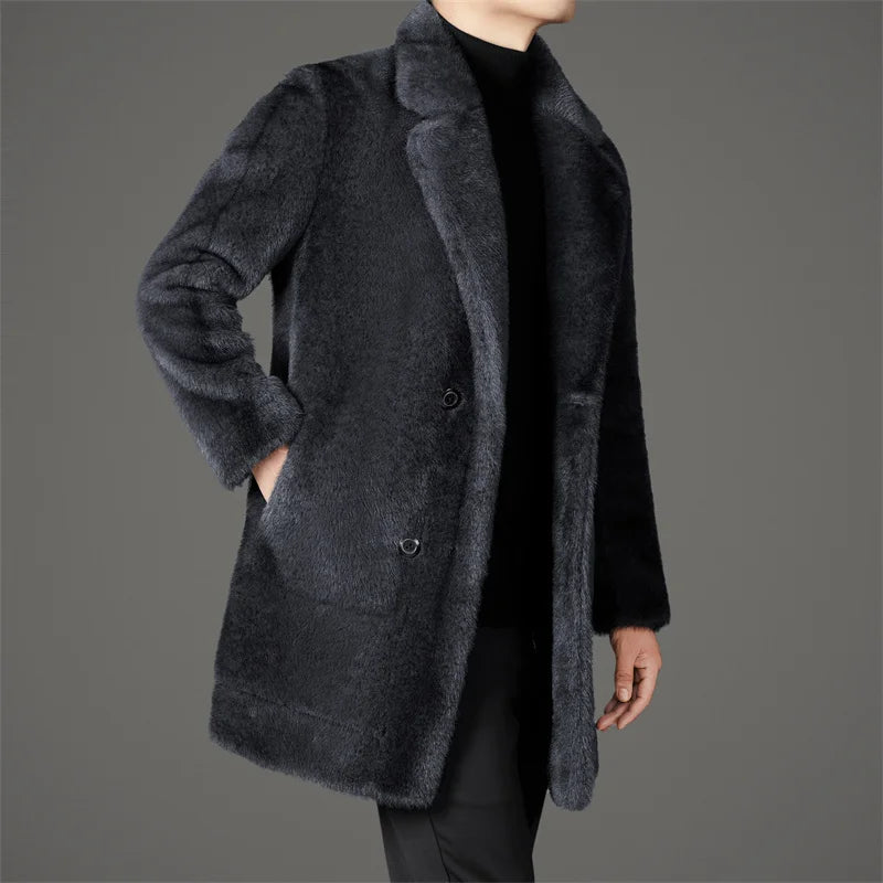 Arthur Mid-Thigh Double-Breasted Overcoat | Collared Regular Fit Overcoat