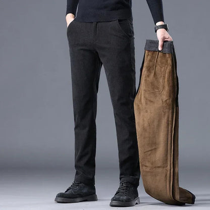 Theodore Fleece-Lined Ribbed Pants | Pockets Pants