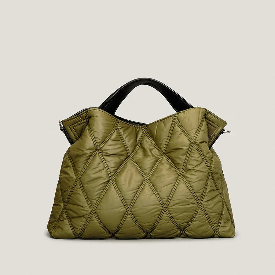 Women’s Tote Bag – Quilted Diamond Design – Padded Texture – Structured Spacious Carryall