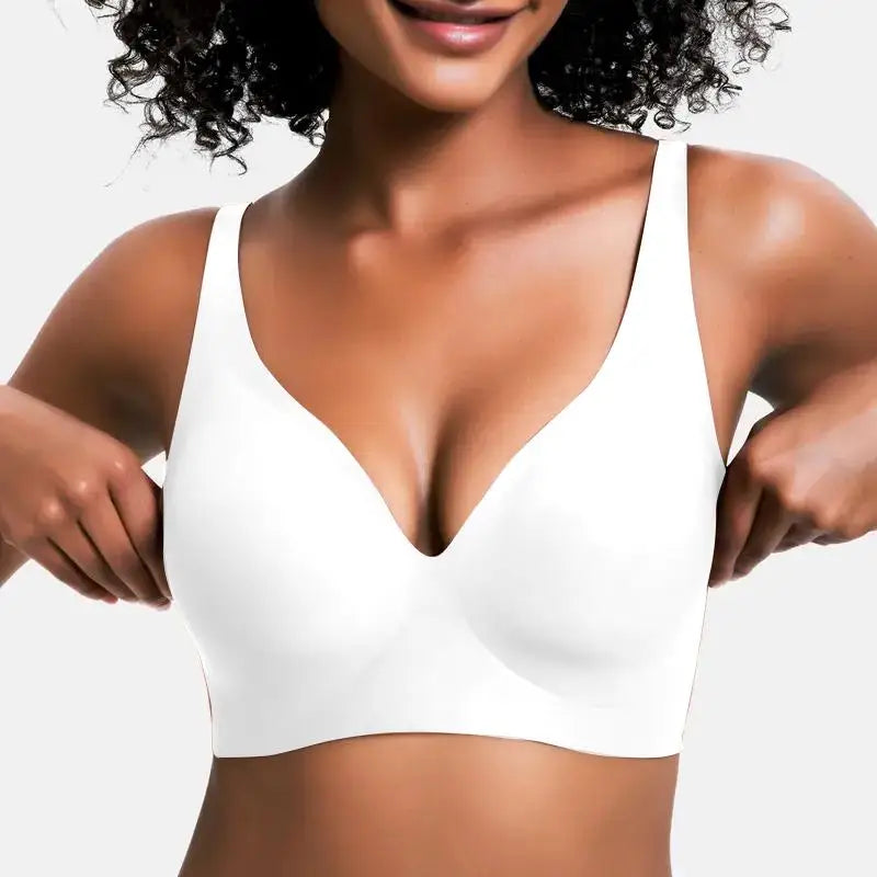 Olivia Form-Fitting Push-Up Bra | Plunge Neckline Wide Straps Bra