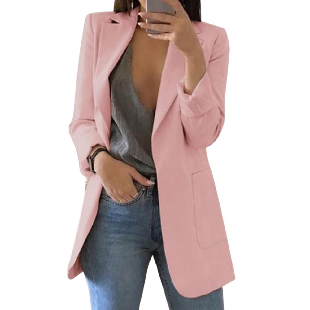 Women’s Blazer – Tailored Fit – Smooth Woven Fabric – Single-Breasted – Hip Length