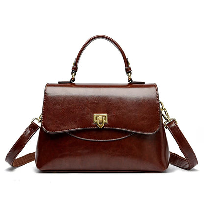 Isabella Structured Satchel Bag | Top Handle Flap Closure Satchel Bag