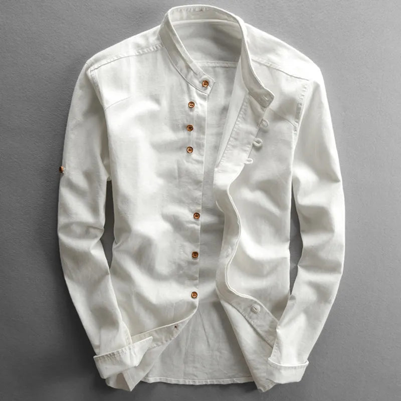 Men’s Dress Shirt – Slim Fit – Stand-Up Collar – Long Sleeve Button-Down