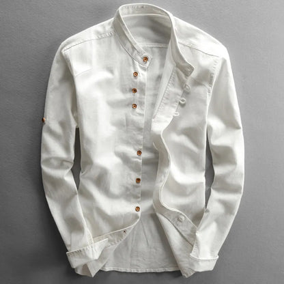 Men’s Dress Shirt – Slim Fit – Stand-Up Collar – Long Sleeve Button-Down