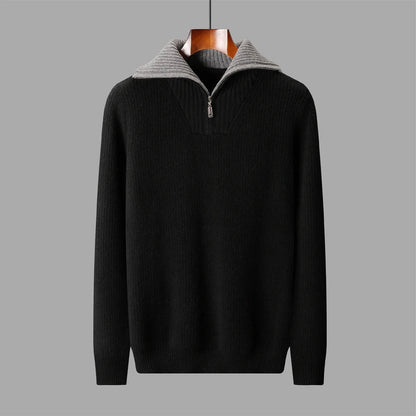 Oliver Relaxed Fit Half-Zip Sweater | Collared Contrast Collar Sweater