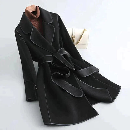 Women’s Trench Coat – Tailored Fit – Belted Waist – Luxury Fabric – Medium Length