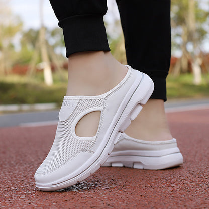 Women’s Slip-On Shoes – Breathable Mesh – Ergonomic Sole – Cut-Out Detail – Casual Fit