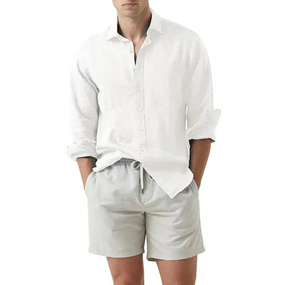 Men’s Button-Down Shirt – Relaxed Fit – Long Sleeve – Breathable Natural Fibers