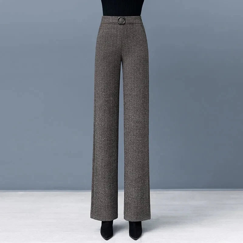 Sienna High-Waisted Wide-Leg Trousers | Buckle Detail Tailored Trousers