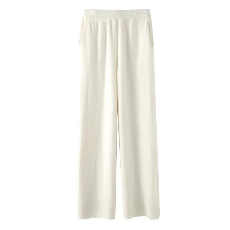 Women’s Sweatpants – Relaxed Wide-Leg Fit – Elastic Waist