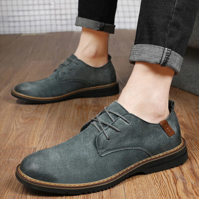 Men’s Oxford Dress Shoes – Leather – Classic Fit – Closed Lacing Formal Style