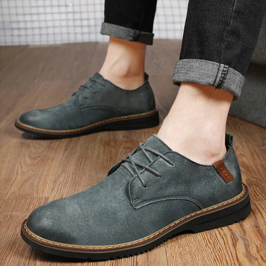 Men’s Oxford Dress Shoes – Leather – Classic Fit – Closed Lacing Formal Style