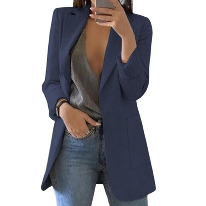 Women’s Blazer – Tailored Fit – Hip Length – Notch Lapel – Open Front – Wool Blend
