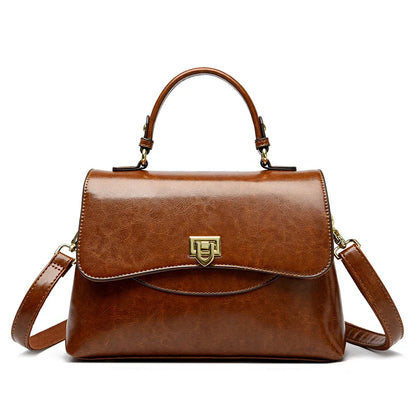 Isabella Structured Satchel Bag | Top Handle Flap Closure Satchel Bag