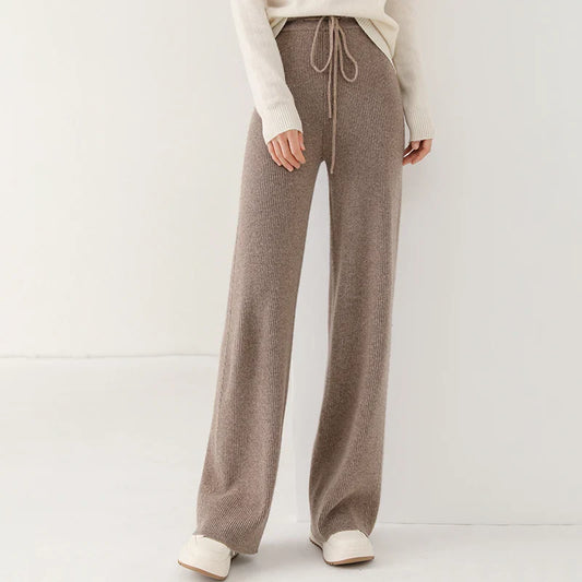 Isla Wide Leg Lounge Pants | Ribbed Drawstring Lounge Pants