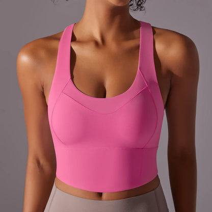 Women’s Sports Bra – Snug Fit – Racerback – Scoop Neck – Breathable Stretch Fabric