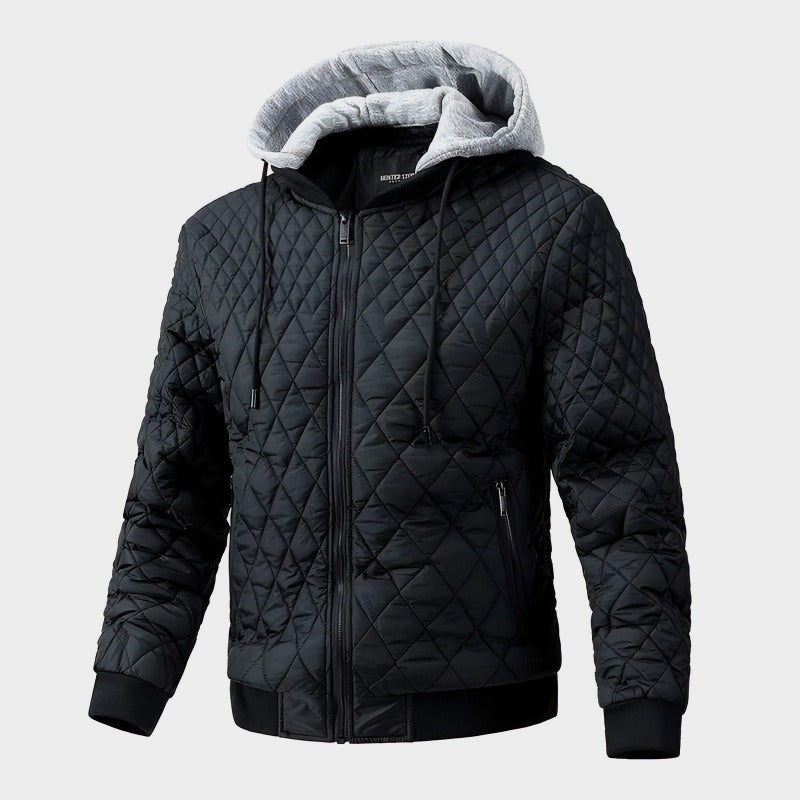 Oscar Quilted Bomber Jacket | Hooded Regular Fit Bomber Jacket