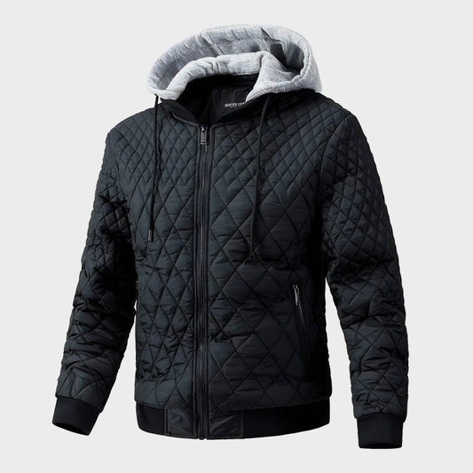 Oscar Quilted Bomber Jacket | Hooded Regular Fit Bomber Jacket