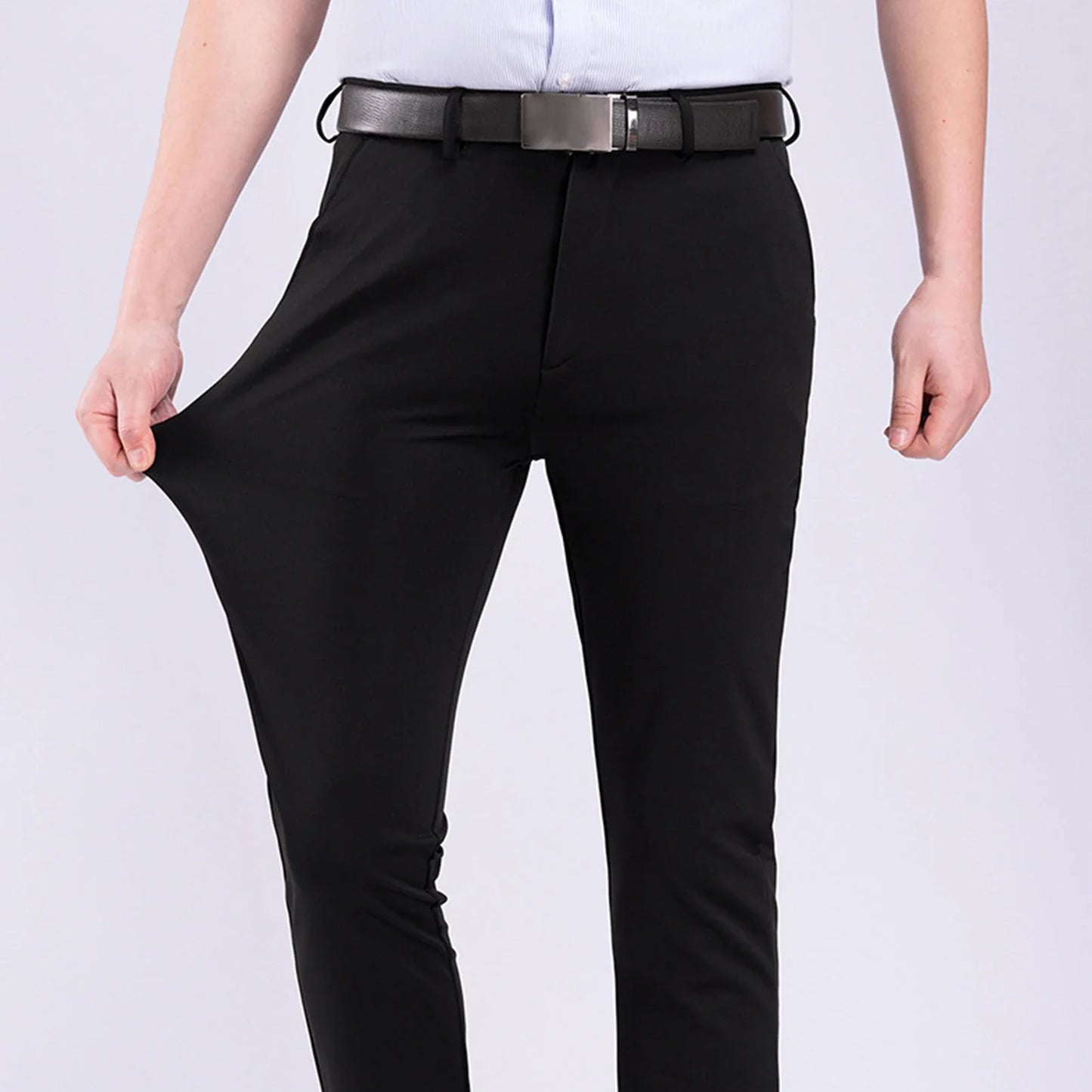 Men’s Formal Trousers – Slim Fit – Stretch Fabric – Flat Front Tailored Style
