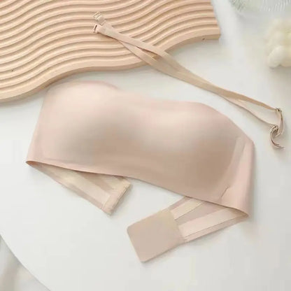 Women’s Strapless Tube Top Bra – Seamless Fit – Non-Slip – Wireless Push-Up Support
