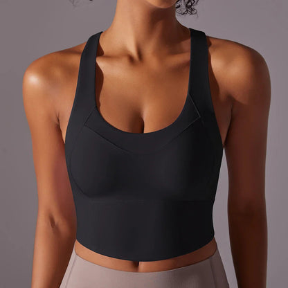 Women’s Sports Bra – Snug Fit – Racerback – Scoop Neck – Breathable Stretch Fabric
