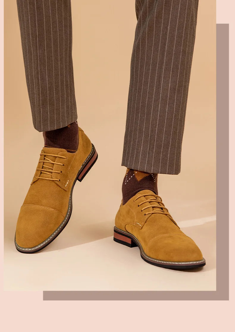 Men’s Oxford Shoes – Sleek Cap Toe – Closed Lacing – Formal Structured Fit