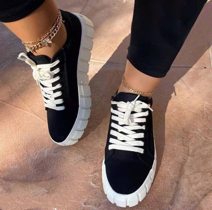 Women’s Sneakers – Platform Sole – Supportive Fit – Low Top Casual