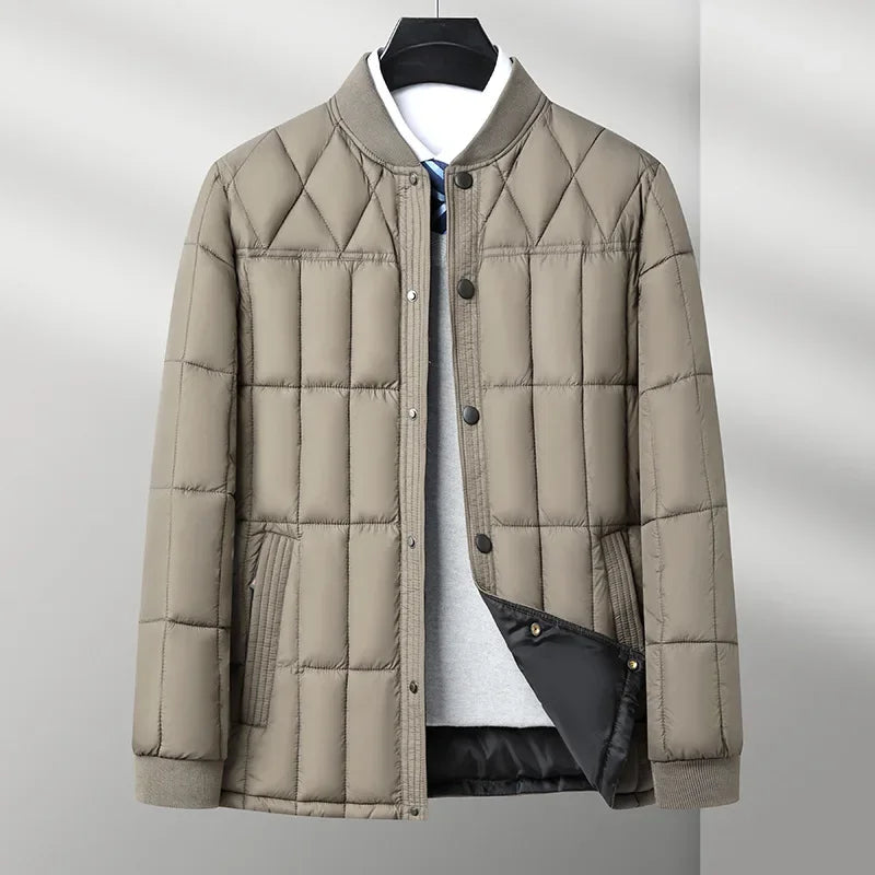 Logan Quilted Bomber Jacket | Snap Front, Ribbed Hem Jacket