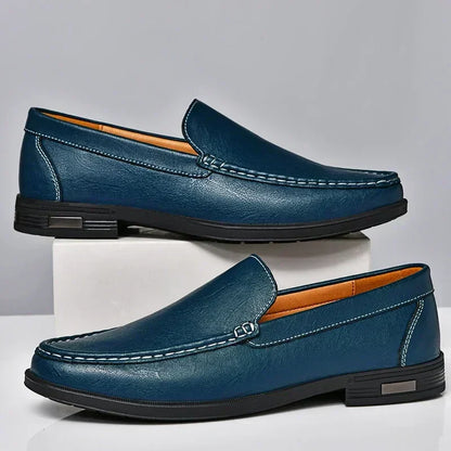 Men’s Moccasins – Leather Slip-On – Classic Stitch – Comfort Fit