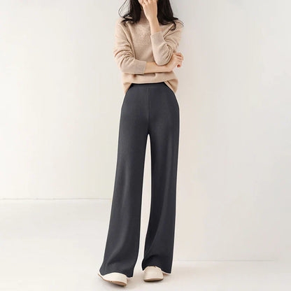 Women’s Sweatpants – Relaxed Fit – Wide Leg – Soft Knit – Elastic Waistband – Full Length