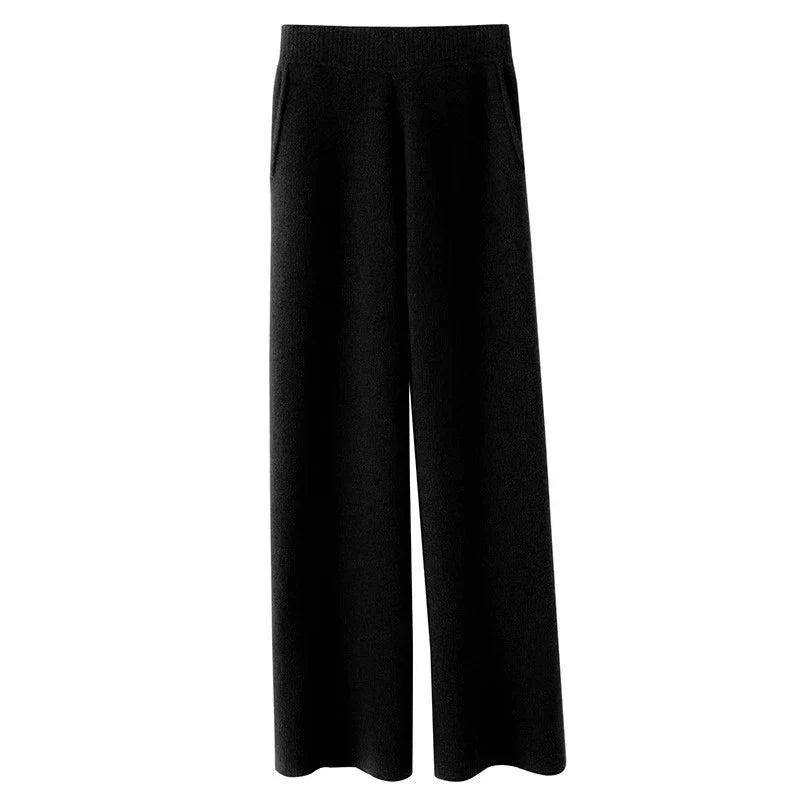 Women’s Sweatpants – Relaxed Wide-Leg Fit – Elastic Waist