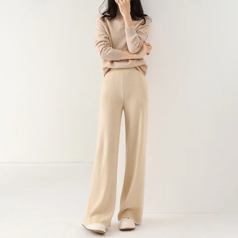 Women’s Sweatpants – Relaxed Fit – Wide Leg – Soft Knit – Elastic Waistband – Full Length