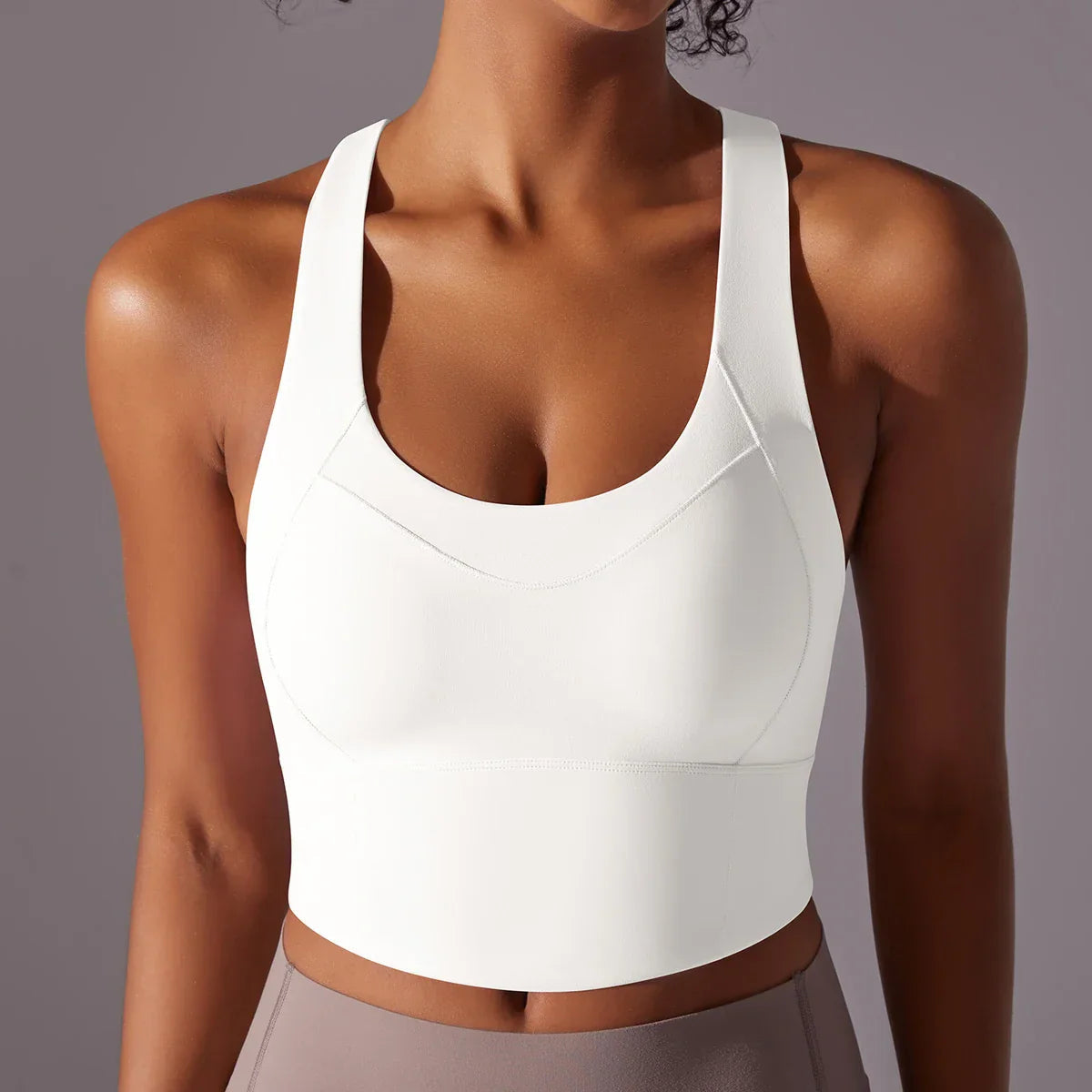 Women’s Sports Bra – Snug Fit – Racerback – Scoop Neck – Breathable Stretch Fabric