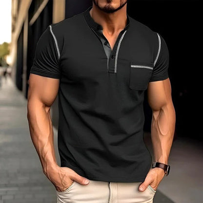 Men’s Polo Shirt – Slim Fit – Breathable Blend – Chest Pocket – Short Sleeve Casual