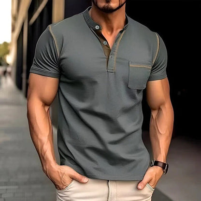 Men’s Polo Shirt – Slim Fit – Breathable Blend – Chest Pocket – Short Sleeve Casual