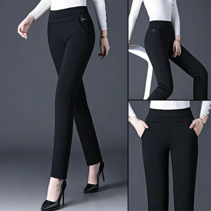 Women’s High-Waisted Leggings – Slim Fit – Stretch Fabric – Faux Pocket Detail