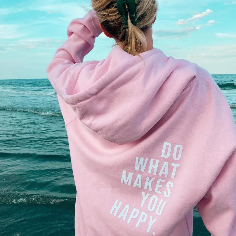 Women’s Hoodie – Oversized Fit – Cotton Blend – Slogan Back – Casual Loungewear