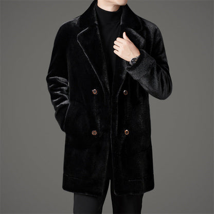 Arthur Mid-Thigh Double-Breasted Overcoat | Collared Regular Fit Overcoat