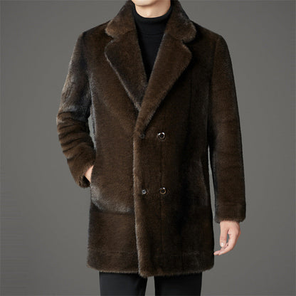 Arthur Mid-Thigh Double-Breasted Overcoat | Collared Regular Fit Overcoat