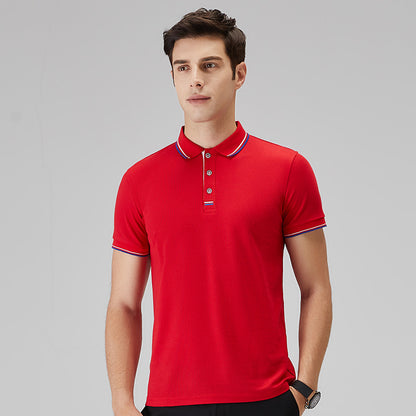 Men’s Polo Shirt - Breathable Stretch Fabric - Short Sleeve - Ribbed Collar Casual Wear
