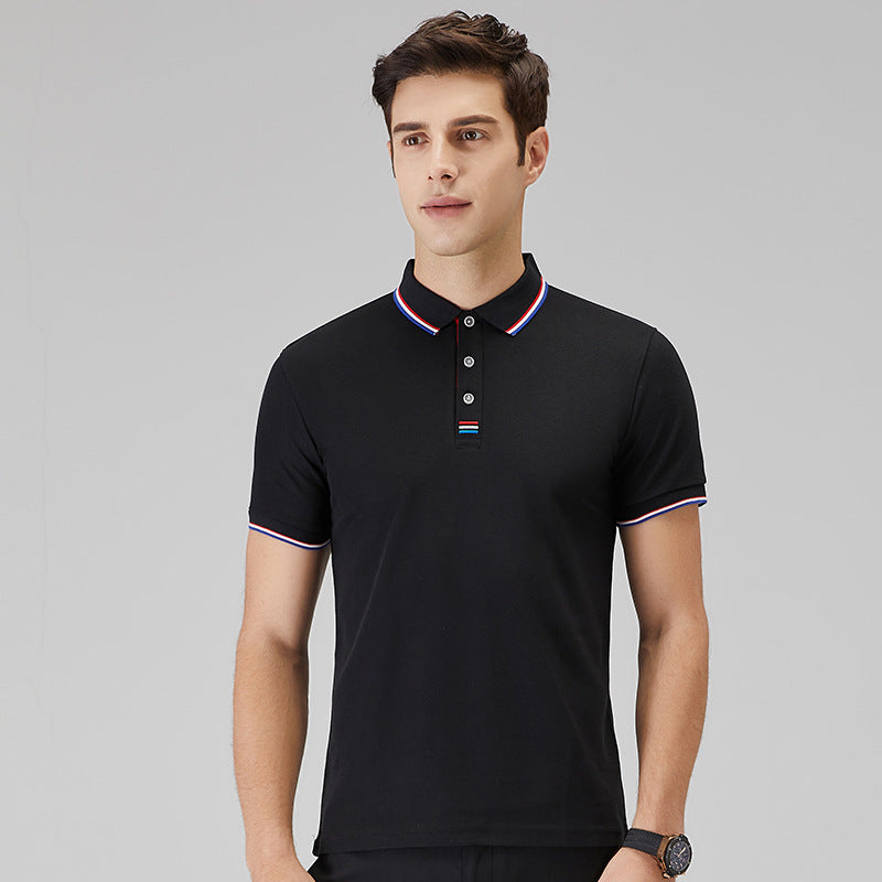 Men’s Polo Shirt - Breathable Stretch Fabric - Short Sleeve - Ribbed Collar Casual Wear